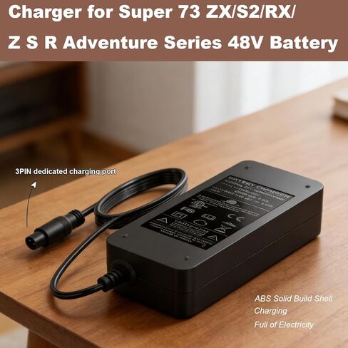 54.6V Charger for Super 73 ZX/S2/RX/Z S R Adventure Series Compatible with Super 73 48V Li-ion Battery Power Adapter Cord in Kuwait