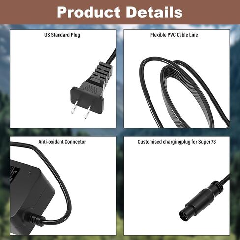 54.6V Charger for Super 73 ZX/S2/RX/Z S R Adventure Series Compatible with Super 73 48V Li-ion Battery Power Adapter Cord in Kuwait