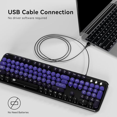 مجموعة لوحة مفاتيح وماوس سلكية لنظام التشغيل Windows، توصيل وتشغيل لوحة مفاتيح كمبيوتر USB ماوس سلكي بصري، حجم كامل متوافق مع أجهزة الكمبيوتر الشخصية والكمبيوتر المحمول - أسود أرجواني in Kuwait