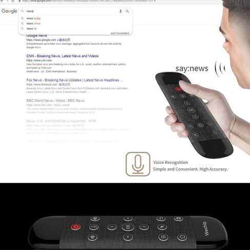 hejhncii Learning Air Mouse W2pro Voice Remote Control Rechargeable Keyboard Air Mouse 2.4G Voice Remote Control Voice Controller in Kuwait