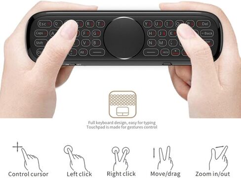 hejhncii Learning Air Mouse W2pro Voice Remote Control Rechargeable Keyboard Air Mouse 2.4G Voice Remote Control Voice Controller in Kuwait