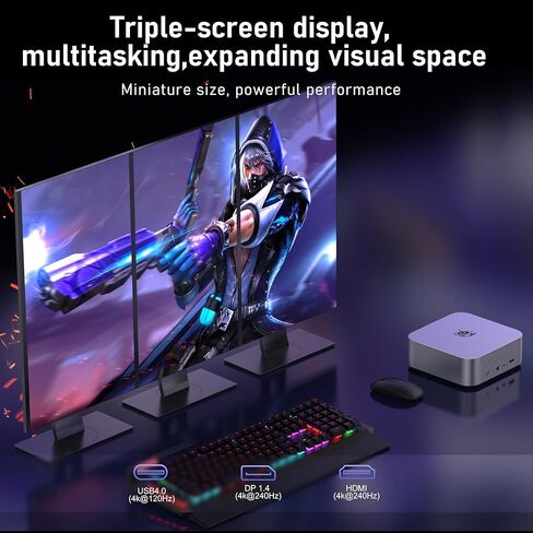 Beelink SER9 PRO Mini PC, AMD Ryzen 7 H255(8C/16T, Up to 4.9GHz), 32GB LPDDR5X 1TB PCIe4.0 SSD, 4K 240Hz Triple Display/USB4.0/WiFi6/BT5.2/2.5G LAN/Win 11 Pro, Home/Office Mini Computer in Kuwait