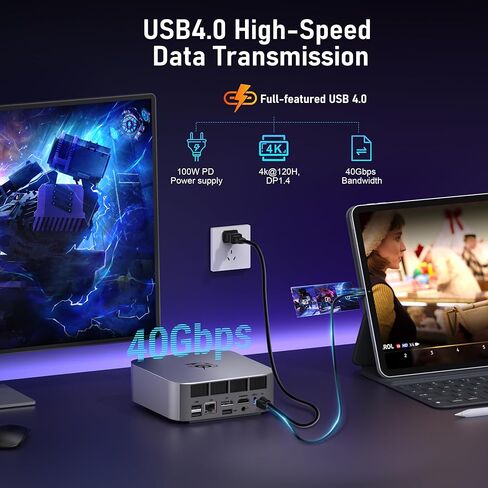 Beelink SER9 PRO Mini PC, AMD Ryzen 7 H255(8C/16T, Up to 4.9GHz), 32GB LPDDR5X 1TB PCIe4.0 SSD, 4K 240Hz Triple Display/USB4.0/WiFi6/BT5.2/2.5G LAN/Win 11 Pro, Home/Office Mini Computer in Kuwait