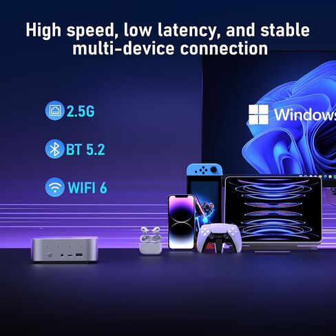 Beelink SER9 PRO Mini PC, AMD Ryzen 7 H255(8C/16T, Up to 4.9GHz), 32GB LPDDR5X 1TB PCIe4.0 SSD, 4K 240Hz Triple Display/USB4.0/WiFi6/BT5.2/2.5G LAN/Win 11 Pro, Home/Office Mini Computer in Kuwait