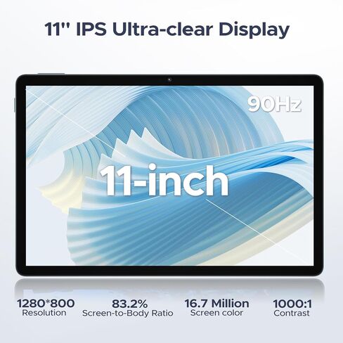تابلت U11(2026) 11 بوصة 16 جيجابايت + 128 جيجابايت / 2 تيرابايت TF ثماني النواة شاشة 90 هرتز، 8580 مللي أمبير، تابلت أندرويد 15، 1080 بيكسل، بلوتوث 5.0 + 5 جي واي فاي، 13 ميجابكسل + 5 ميجابكسل، معرف الوجه، هيكل معدني in Kuwait