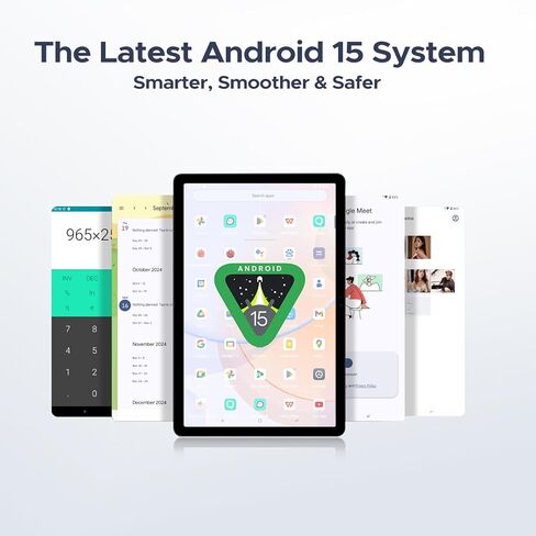 تابلت U11(2026) 11 بوصة 16 جيجابايت + 128 جيجابايت / 2 تيرابايت TF ثماني النواة شاشة 90 هرتز، 8580 مللي أمبير، تابلت أندرويد 15، 1080 بيكسل، بلوتوث 5.0 + 5 جي واي فاي، 13 ميجابكسل + 5 ميجابكسل، معرف الوجه، هيكل معدني in Kuwait