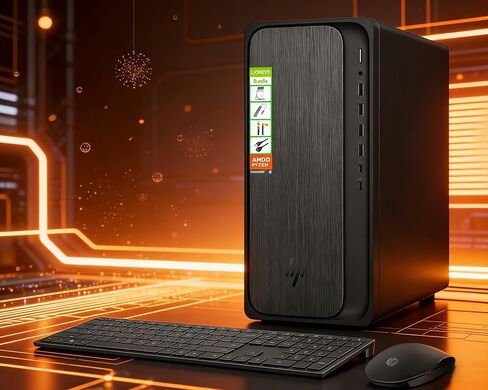 سطح المكتب HP OmniDesk، AMD Ryzen 5 8500G، ذاكرة وصول عشوائي DDR5 سعة 16 جيجابايت، محرك أقراص SSD سعة 512 جيجابايت، Wi-Fi 6، جيجابت إيثرنت، 10 منافذ USB، Windows 11 Home، محطة عمل مشتركة متعددة المستخدمين، كمبيوتر شخصي للأعمال المكتبية المنزلية، لوحة مفات in Kuwait