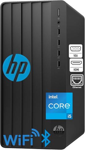 HP Desktop Computers Tower PC for Home and Business, Intel 6-Core i5-12500, 32GB DDR4 RAM, 1TB PCIe SSD, UHD Graphics 770, WiFi, BT, RJ-45, HDMI, VGA, Keyboard and Mouse, Windows 11 Home(Renewed) in Kuwait