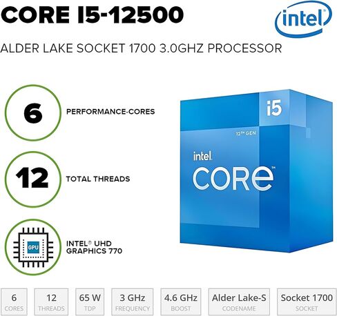 HP Desktop Computers Tower PC for Home and Business, Intel 6-Core i5-12500, 32GB DDR4 RAM, 1TB PCIe SSD, UHD Graphics 770, WiFi, BT, RJ-45, HDMI, VGA, Keyboard and Mouse, Windows 11 Home(Renewed) in Kuwait