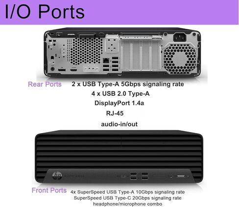 HP EliteDesk SFF Desktop Computer, AMD Ryzen 5 8500G(Outperforms Core i7-1255U), 8GB DDR5 RAM, 1TB Storage (512GB PCIe SSD+512GB External), Dual Monitor HDMI + DisplayPort, RJ-45, Wi-Fi, Windows 11 in Kuwait