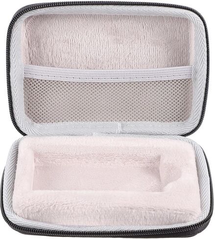 Portable Hard Shell SSD Storage Case 14x10x4cm with Data Cable Organizer and Earphones Pouch, Travel Protective Black Bag for Passport SSD Users in Kuwait