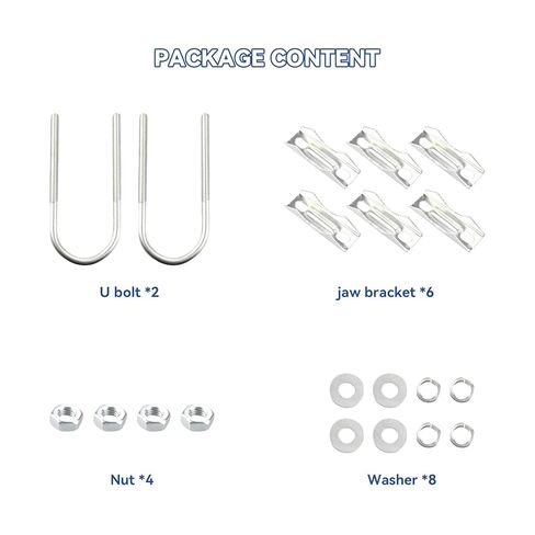 Double Antenna Mast Clamp - 2 Sets Heavy Duty V-Jaw Mounting Brackets with U-Bolts for Outdoor TV, Ham Radio, Starlink, Flagpole, Umbrella Poles in Kuwait