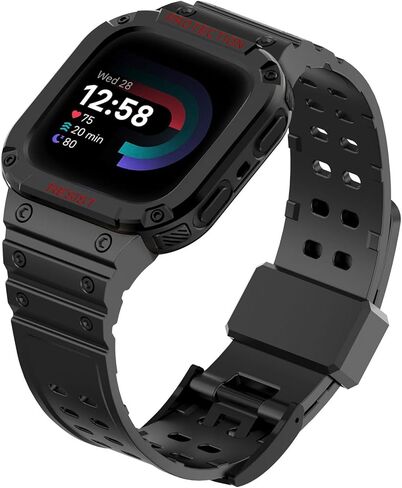 أحزمة مع حافظة متوافقة مع ساعات Fitbit Versa 4 / Versa 3 / Fitbit Sense/Sense 2 الذكية، حافظة بديلة ناعمة حزام رياضي لـ Fitbit Versa 4، أساور معصم قابلة للتعديل للنساء والرجال in Kuwait