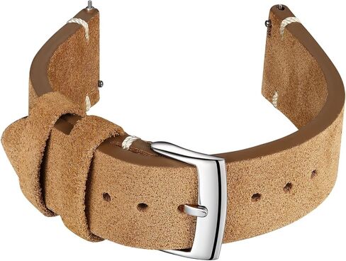 ADDIESDIVE Vintage Suede Watch Strap 20 mm Quick Release Brown Leather Watch Bands Genuine Leather Watch Straps for Men Women Stainless Steel Buckle in Kuwait