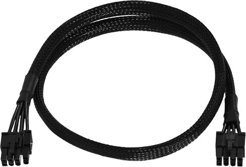 PCIe Power Cable for MSI PSU, 70cm/27.5in Black Braided 8 Pin Male to 6+2 Pin Male GPU Extension Cable 18AWG 10A Modular Power Supply Cables for MSI MAG A850GL ATX3.0 A750GL ATX3.0 in Kuwait