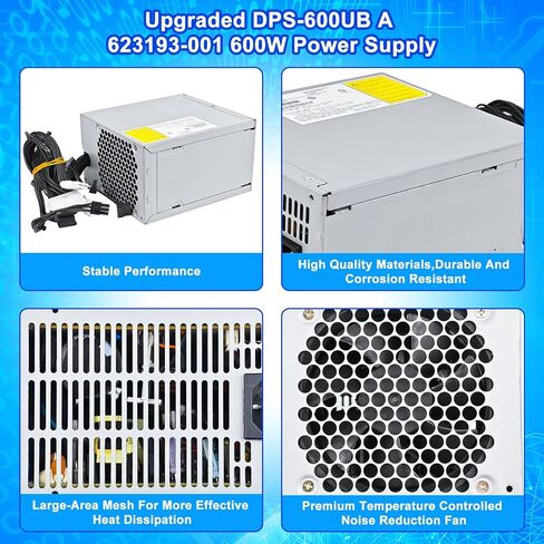 مصدر طاقة DPS-600UB A 632911-001 600 واط مُحدث 623193-001 PSU متوافق مع محطة عمل HP Z420 623193-003 632911-003 DPS-600UB A لمصدر طاقة HP 600 واط in Kuwait