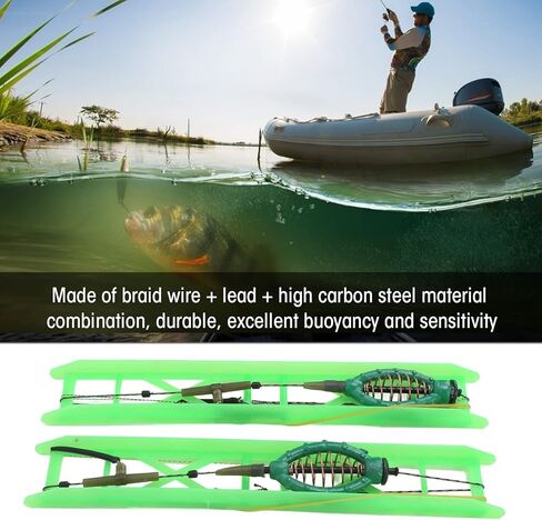 Keenso Fishing Hooks, Carp Hooks, Feeder Cage with Metal Sinker, for Carp Fishing, Lakes, Rivers, and Bait Management in Kuwait