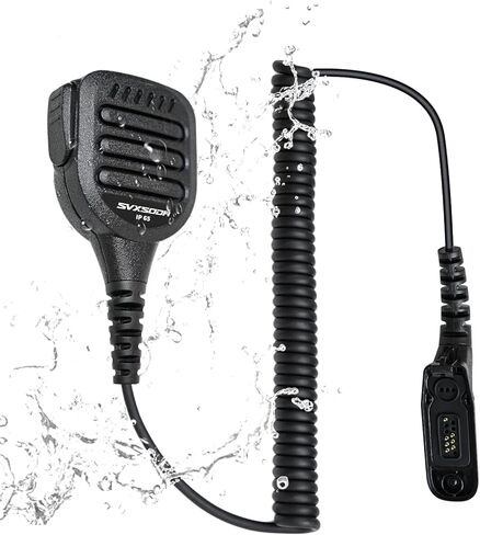 ميكروفون مكبر صوت على الكتف لأجهزة راديو Motorola APX & XPR - متوافق مع APX6000/7000/8000، XPR7350e/7550e/7580e، تصميم PTT متين (أسود) in Kuwait