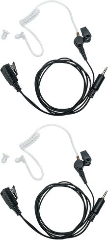 سماعة أذن أنبوبية صوتية مع ميكروفون PTT متوافقة مع EVX-S29 Yaesu VX-6R VX-7R VX-170 FT-270 Standard Horizon HX210 HX400 HX870 HX750S HX890 جهاز اتصال لاسلكي ثنائي الاتجاه 2 حزمة in Kuwait
