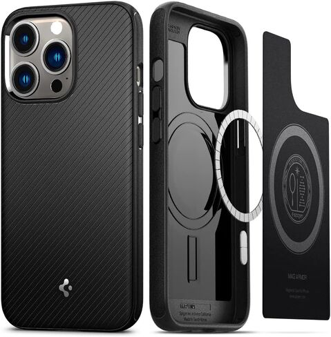 Spigen Mag Armor (MagFit) Compatible with MagSafe Designed for iPhone 13 Pro Case (2020) - Matte Black in Kuwait