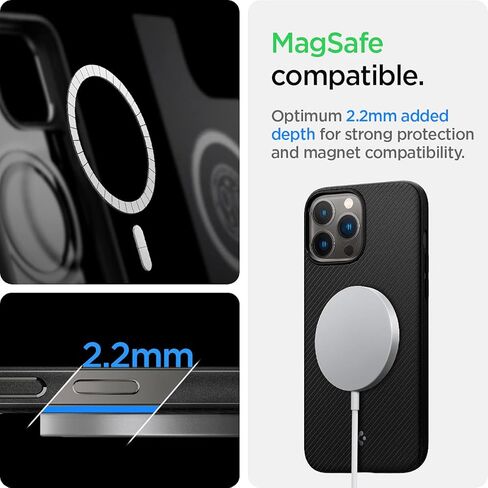 Spigen Mag Armor (MagFit) Compatible with MagSafe Designed for iPhone 13 Pro Case (2020) - Matte Black in Kuwait