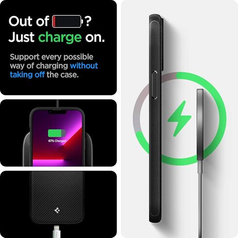 Spigen Mag Armor (MagFit) Compatible with MagSafe Designed for iPhone 13 Pro Case (2020) - Matte Black in Kuwait