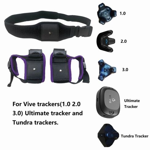 مجموعة حزام القدم والخصر لتتبع HTC Vive، متوافقة مع HTC Vive (1.0، 2.0، 3.0) Ultimate Tracker وTundra Tracker، مناسبة للياقة الواقع الافتراضي، VRChat، وإنتاج الرسوم المتحركة. in Kuwait