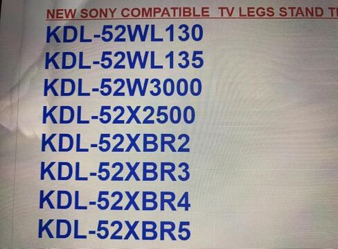 #3H متوافق مع حامل أرجل تلفزيون سوني للطرز: KDL-52WL130 KDL-52WL135 KDL-52W3000 KDL-52W3100 KDL-52X2500 KDL-52XBR2 KDL-52XBR3 KDL-52XBR4 KDL-52XBR5 صنع في الولايات المتحدة الأمريكية. in Kuwait