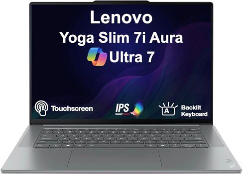 Lenovo Yoga Slim 7i Aura Edition Copilot + Laptop 15.3" 120Hz Touchscreen IPS 3K Display (Intel Ultra 7-256V, 16GB LPDDR5X, 1TB M.2 PCIe SSD, Backlit KB, 2 Thunderbolt 4, FDH IR Webcam, Win 11 Pro) in Kuwait