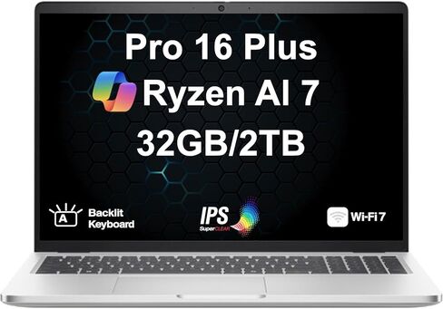 Dell Pro 16 Plus (سابقًا Latitude 5550) كمبيوتر محمول يعمل بالذكاء الاصطناعي شاشة IPS WUXGA مقاس 16.0 بوصة (AMD Ryzen AI 7 350، 32 جيجابايت LPDDR5X، 512 جيجابايت SSD، AMD Radeon 860M، لوحة مفاتيح بإضاءة خلفية، 2 Thunderbolt 4، WiFi 7، Win 11 Pro) in Kuwait