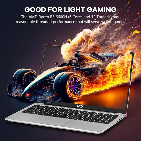 NIMO 15.6 FHD-Laptop,6-Cores AMD Ryzen 5 6600H 660M 6nm GPU, 16GB DDR5 1TB SSD (Beat i5-12450H) IPS 100W Type-C Gaming Business Laptops-Computer with Fingerprint Backlit Keyboard WiFi5 Win 11 in Kuwait