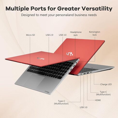 NIMO 15.6 FHD-Laptop,6-Cores AMD Ryzen 5 6600H 660M 6nm GPU, 16GB DDR5 1TB SSD (Beat i5-12450H) IPS 100W Type-C Gaming Business Laptops-Computer with Fingerprint Backlit Keyboard WiFi5 Win 11 in Kuwait