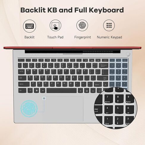 NIMO 15.6 FHD-Laptop,6-Cores AMD Ryzen 5 6600H 660M 6nm GPU, 16GB DDR5 1TB SSD (Beat i5-12450H) IPS 100W Type-C Gaming Business Laptops-Computer with Fingerprint Backlit Keyboard WiFi5 Win 11 in Kuwait
