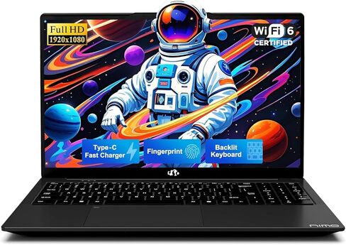 كمبيوتر محمول NIMO مقاس 15.6 بوصة FHD للطلاب، Intel 4-Core (Beat i3-10110U، حتى 3.6 جيجا هرتز) ذاكرة الوصول العشوائي 8 جيجا بايت 256 جيجا بايت SSD، 65 وات نوع C، لوحة مفاتيح بإضاءة خلفية، بصمة الإصبع، Wi-Fi 6 وبلوتوث 5.3 للدراسة المنزلية والمكتب المنزلي ب in Kuwait