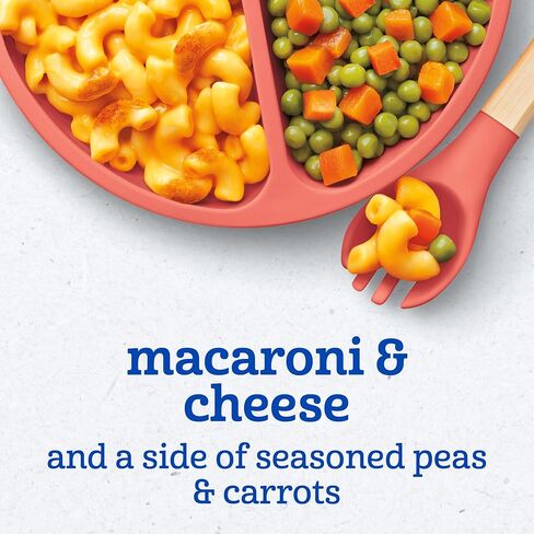 Gerber Mealtime for Toddler Macaroni & Cheese with Side of Seasoned Peas & Carrots, Made with Real Cheddar Cheese & Farm Grown Veggies, 6.6 OZ (Pack of 4) in Saudi Arabia
