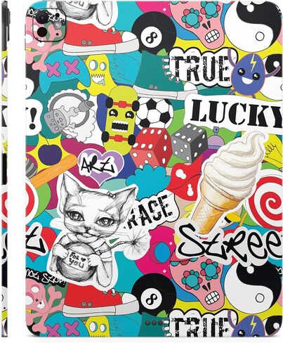 Skin Compatible with Apple iPad Pro 13 (M4) 2024 - Sticker Bomb - Premium 3M Vinyl Protective Wrap Decal Cover - Easy to Apply | Crafted in The USA by MightySkins in Kuwait