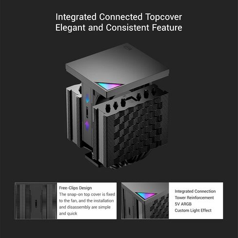 PCCOOLER مبرد هواء وحدة المعالجة المركزية ثنائي البرج، 6 أنابيب حرارية، مراوح PWM مزدوجة، تبريد عالي الأداء لـ Intel LGA1700/1200/115X وAMD AM5/AM4، تركيب هادئ وسهل (RZ620 MX) in Kuwait
