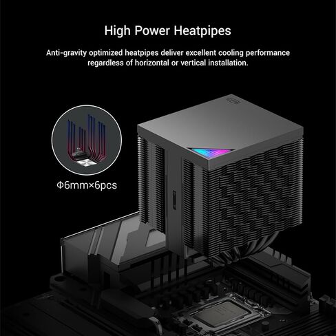 PCCOOLER مبرد هواء وحدة المعالجة المركزية ثنائي البرج، 6 أنابيب حرارية، مراوح PWM مزدوجة، تبريد عالي الأداء لـ Intel LGA1700/1200/115X وAMD AM5/AM4، تركيب هادئ وسهل (RZ620 MX) in Kuwait