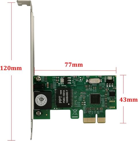HiQltyla 10/100 / 1000Mbps Gigabit Ethernet PCI Express Network Card, Driver Free PCIE Ethernet Network Adapter Card for PC/NAS Compatible with Windows System in Kuwait