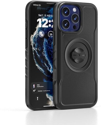 Bike Phone Case for iPhone 16 Pro – Shockproof & Slim with Built-in Lock, Compatible with Garmin-Style Mounts, Quick-Release for Road & MTB Cycling Black in Kuwait