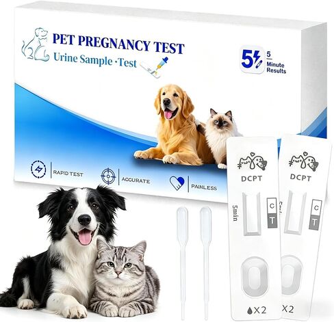 At-Home Dog & Cat Pregnancy Test - 99% Accurate Early Detection. Simple Urine Test Gives Rapid Results in Just 5 Minutes. Painless & Easy Pregnancy Check for Dogs and Cats in Saudi Arabia