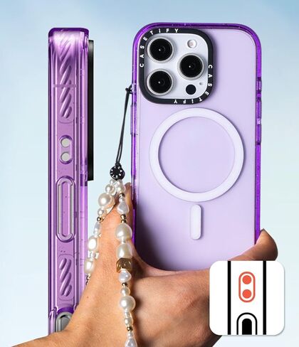 CASETiFY Impact Case for iPhone 17e / 16e [8.2ft 4X Military Grade Drop Protection/Compatible with Magsafe] - Strawberry Daisy - Clear Black in Kuwait