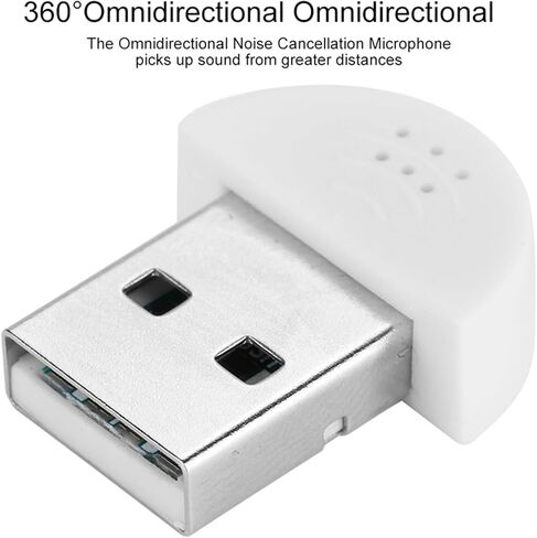 Studio Speech Microphone Sound Recording Mic, 360° Omnidirectional Noise Cancellation Mic for PC, Skype, USB Microphone (White) in Saudi Arabia