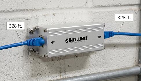 Intellinet Rugged Gigabit PoE++ Extender Repeater, 802.3bt 4PPoE, 65W Output, 656 ft Range, IP30 Aluminum Housing, No Power Supply Needed - 562331 in Kuwait