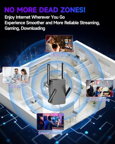 2026 واي فاي 6 معزز إشارة موسع، أطول نطاق يصل إلى 19980 قدم مربع للمنزل، AX3000 ثنائي النطاق واي فاي مكرر، موسع الإنترنت اللاسلكي مع منفذ جيجابت إيثرنت، نقطة وصول أسرع 10X، Onemesh in Kuwait