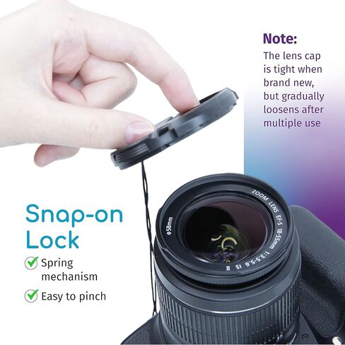 10 قطع غطاء/غطاء عدسة أمامية مقاس 49 مم متوافق مع Canon وNikon وSony وPentax وSamsung وPanasonic وFujifilm وOlympus جميع عدسات DSLR in Kuwait