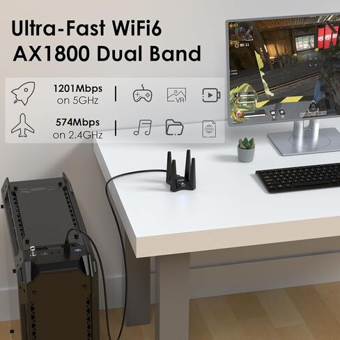 WAVLINK AX3000 WiFi Extender Outdoor with USB WiFi Adapter for Desktop PC in Kuwait