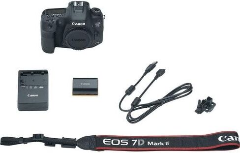 كاميرا Canon EOS 7D Mark II DSLR (الطراز الدولي) (9128B002) مع حقيبة، وبطارية إضافية، وإضاءة LED، وميكروفون، ومرشحات، وحزمة أكثر تقدمًا in Kuwait