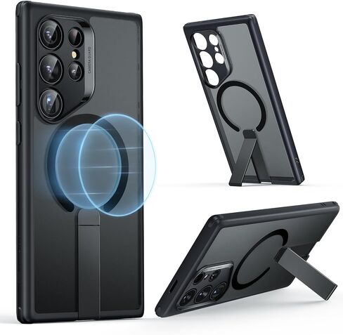ESR for Samsung Galaxy S24 Ultra Magsafe Case with Kickstand, Wireless Charging Compatible with Magnetic, 3 Stand Modes, Military-Grade Protection, Shockproof Case Slim Fit for S24 Ultra, Clear in Saudi Arabia