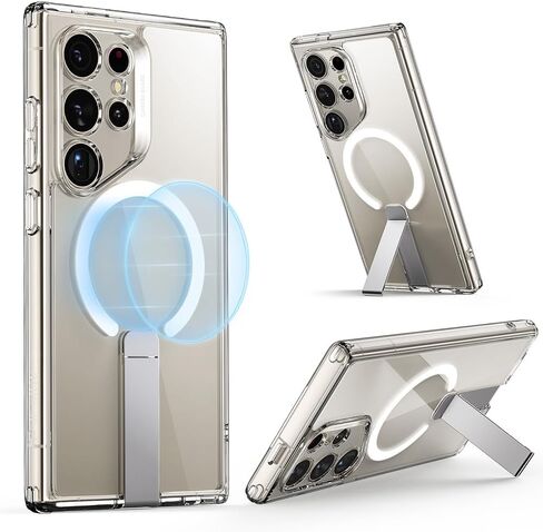 ESR for Samsung Galaxy S24 Ultra Magsafe Case with Kickstand, Wireless Charging Compatible with Magnetic, 3 Stand Modes, Military-Grade Protection, Shockproof Case Slim Fit for S24 Ultra, Clear in Saudi Arabia